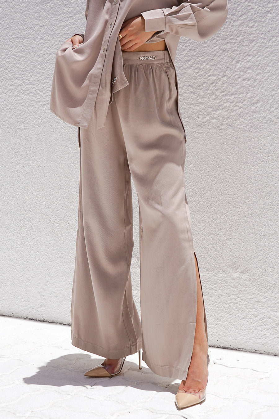 Wide Leg Trouser with Side Slit