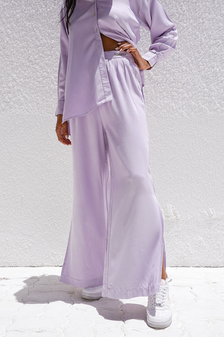 Wide Leg Trouser with Side Slit
